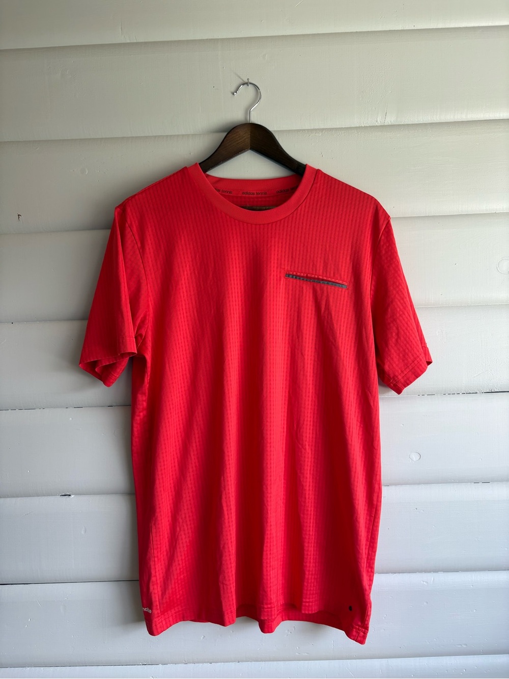 Adidas Tennis Climalite Faux Pocket Performance Tee Red Men’s Large